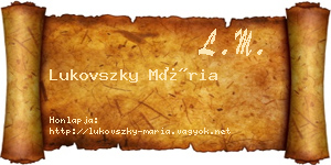 Lukovszky Mária névjegykártya