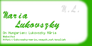 maria lukovszky business card